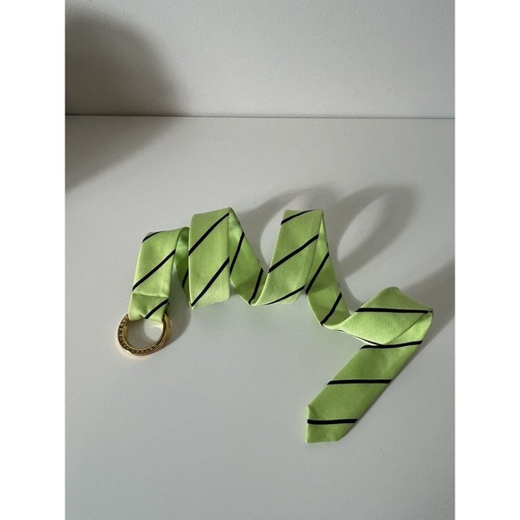 Lauren Ralph Lauren Accessories - Lauren Ralph Lauren Tie Belt 41 In O Ring Striped Blue Green Preppy